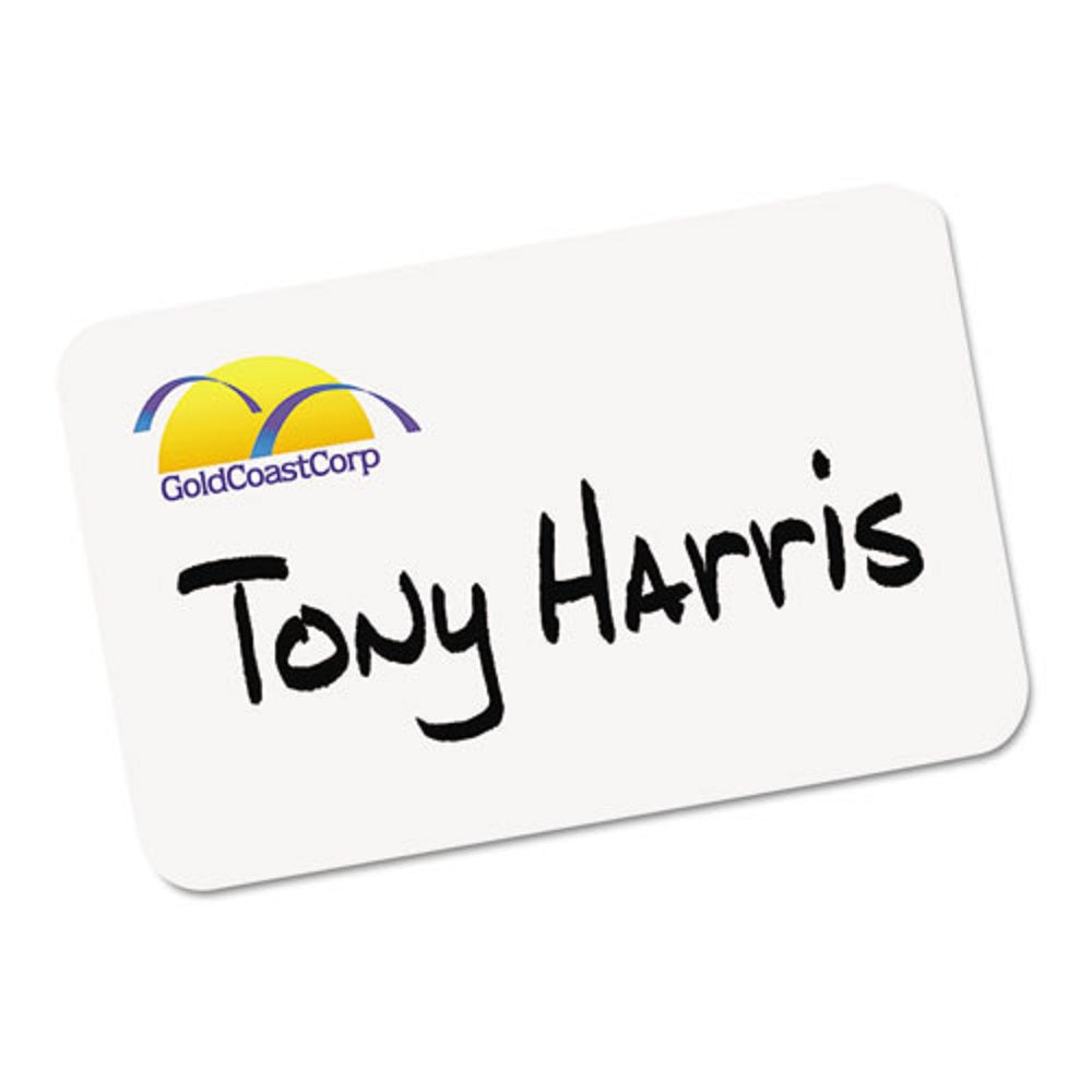 PRINTABLE ADHESIVE NAME BADGES - WHITE