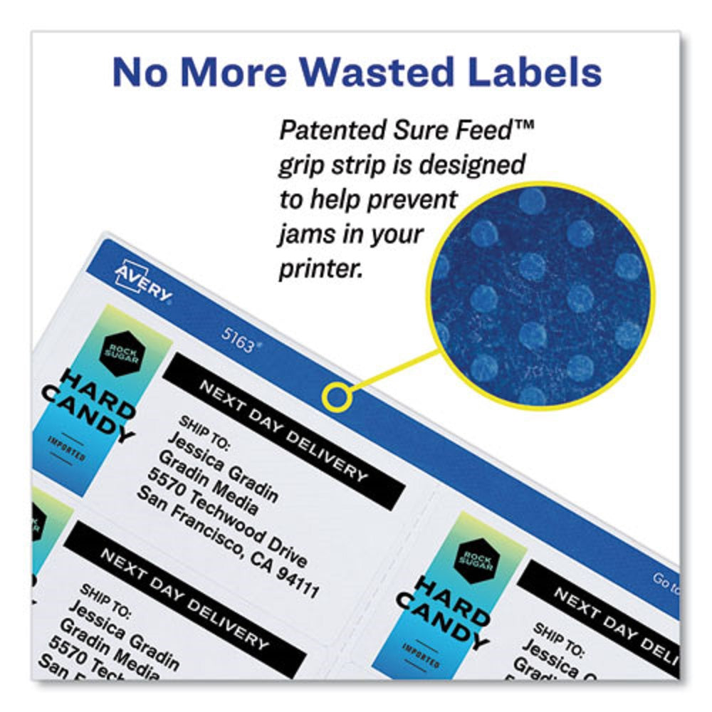 SHIPPING LABELS W/ TRUEBLOCK TECHNOLOGY - LASER PRINTERS - WHITE