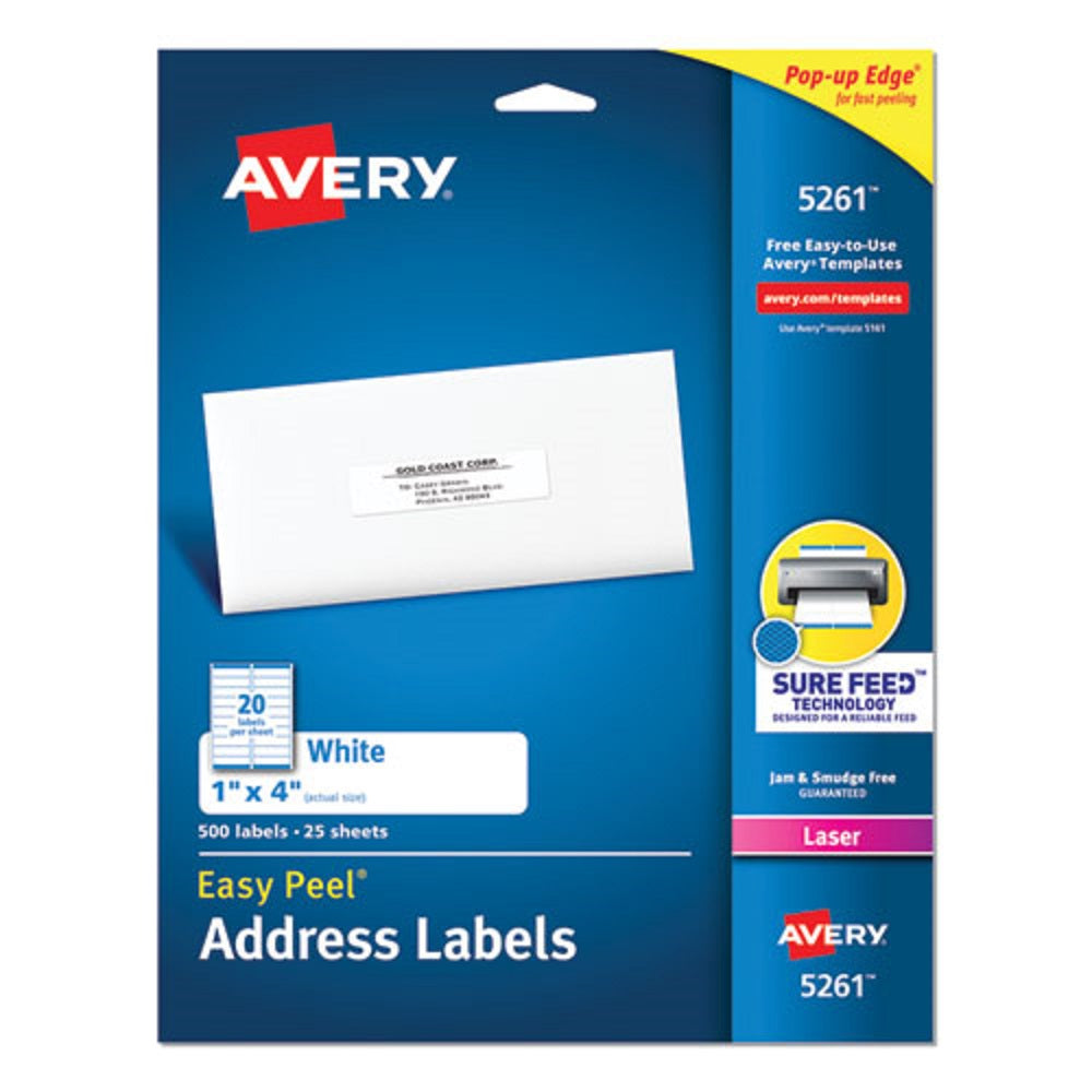 EASY PEEL WHITE ADDRESS LABELS W/SURE FEED TECHNOLOGY, LASER PRINTERS - WHITE