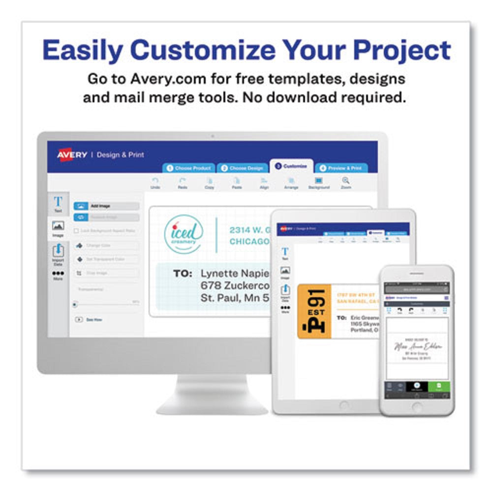 SHIPPING LABELS W/ TRUEBLOCK TECHNOLOGY - WHITE