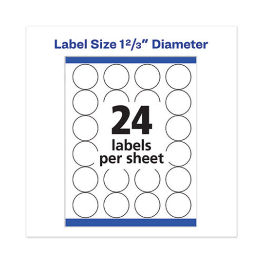 ROUND HIGH VISIBILITY LABELS - WHITE