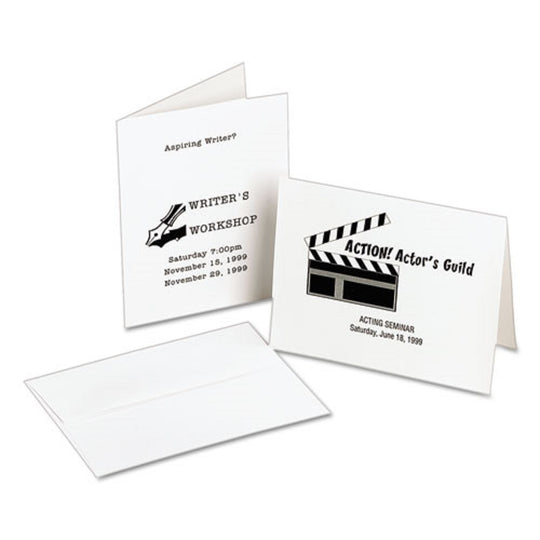 NOTE CARDS W/ MATCHING ENVELOPES, LASER - UNCOATED WHITE