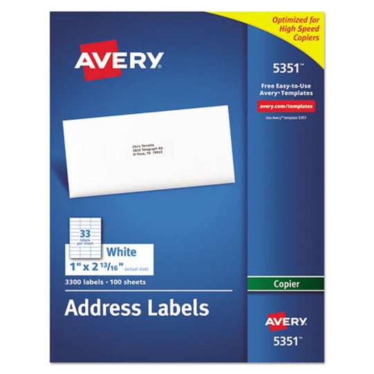 COPIER MAILING LABELS, COPIERS - WHITE