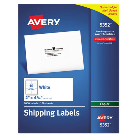 COPIER MAILING LABELS - WHITE