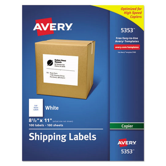 COPIER MAILING LABELS, COPIERS - WHITE