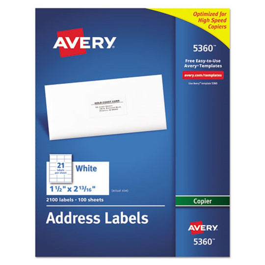 COPIER MAILING LABELS - WHITE