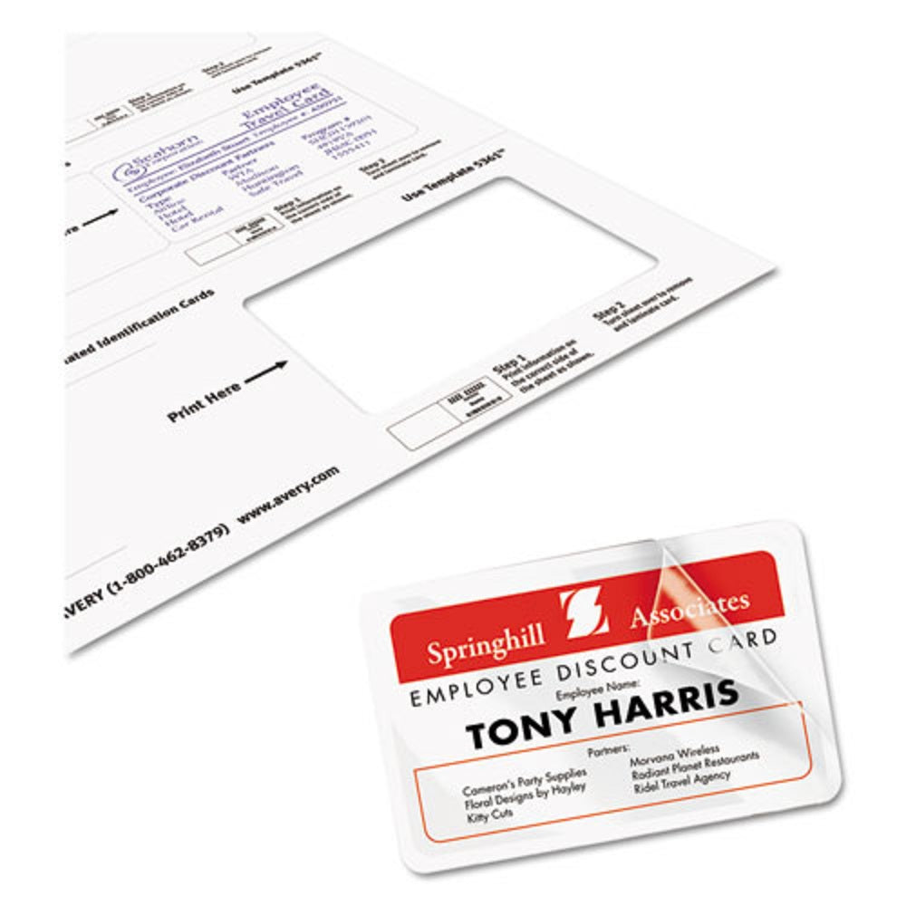 LAMINATED ID CARDS, LASER/ INKJET PRINTERS - WHITE