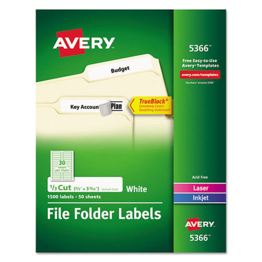 AVERY TRUEBLOCK FILE FOLDER LABELS