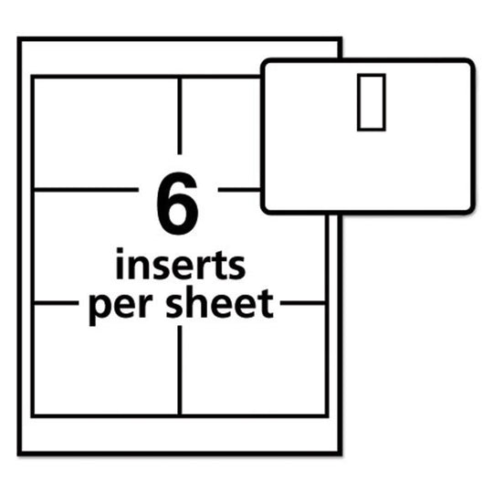 AVERY LASER, INKJET LASER/INKJET BADGE INSERT - WHITE / CLEAR