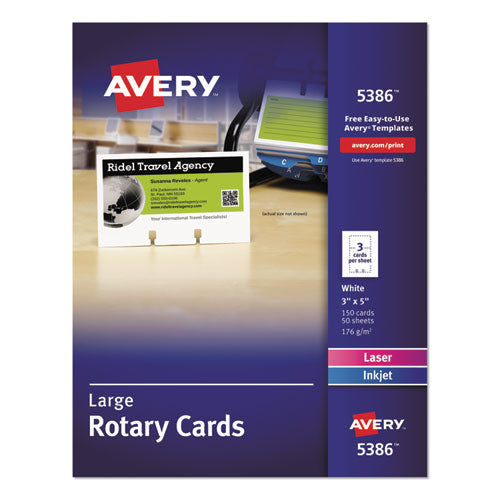 LARGE ROTARY CARDS, LASER/ INKJET - WHITE