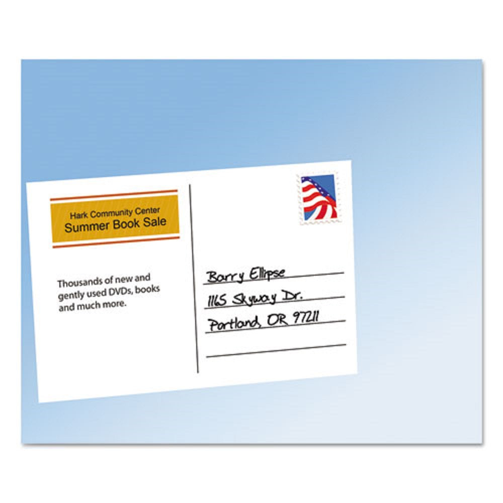 PRINTABLE POSTCARDS, LASER, 80 lb, 4 x 6 - UNCOATED WHITE