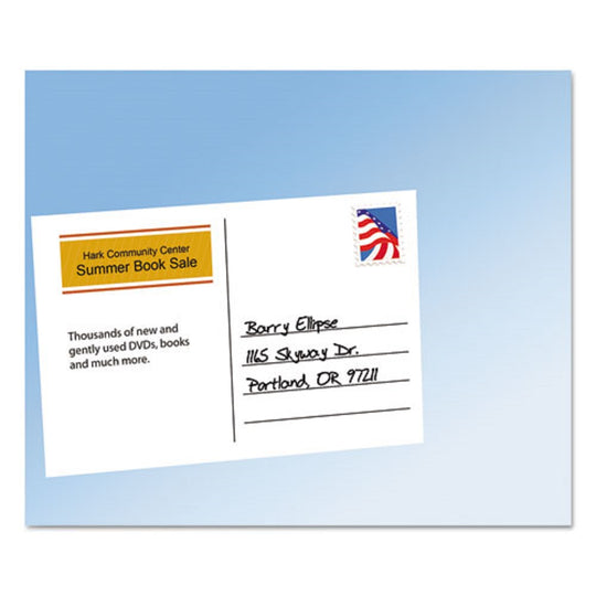 PRINTABLE POSTCARDS, LASER, 80 lb, 4 x 6 - UNCOATED WHITE