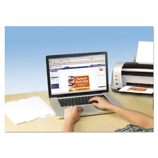 PRINTABLE POSTCARDS, LASER, 80 lb, 4 x 6 - UNCOATED WHITE