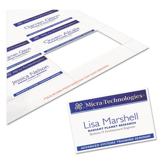 NAME BADGE INSERT REFILLS, HORIZONTAL/ VERTICAL - WHITE