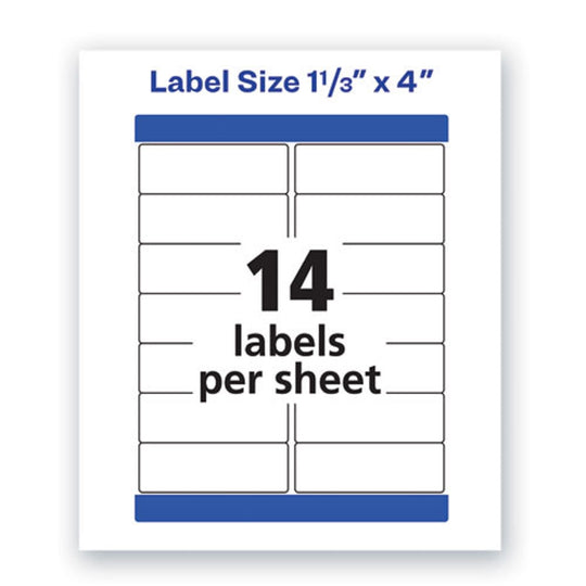 WATERPROOF ADDRESS LABELS W/ TRUE BLOCK & SURE FEED, LASER PRINTERS - WHITE