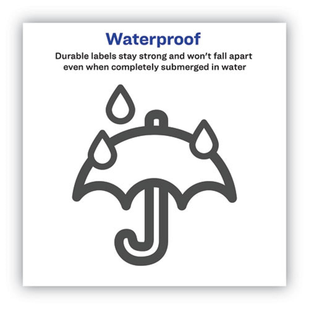 WATERPROOF SHIPPING LABELS W/ TRUE BLOCK TECHNOLOGY, LASER PRINTERS - WHITE