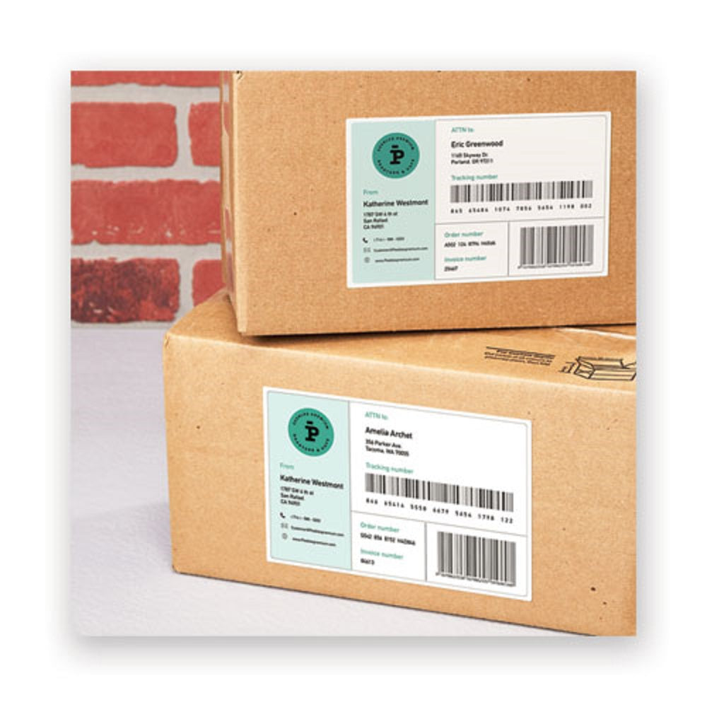 WATERPROOF SHIPPING LABELS W/ TRUE BLOCK TECHNOLOGY, LASER PRINTERS - WHITE