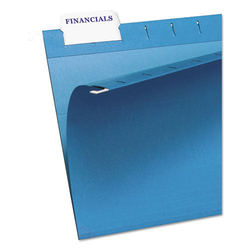 LASER PRINTABLE HANGING FILE TABS - WHITE