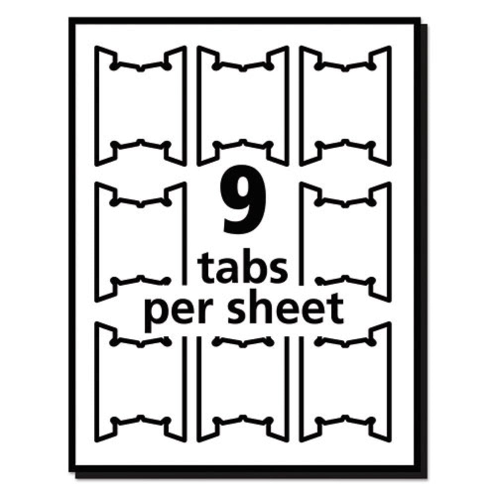 LASER PRINTABLE HANGING FILE TABS - WHITE