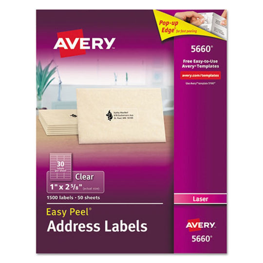 EASY PEEL MAILING RETUREN ADDRESS LABELS - WHITE