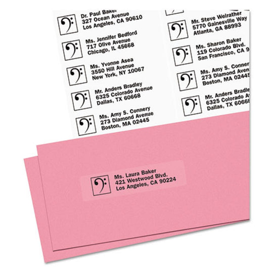 EASY PEEL MAILING LABELS W/ SURE FEED TECHNOLOGY, LASER PRINTERS - MATTE CLEAR