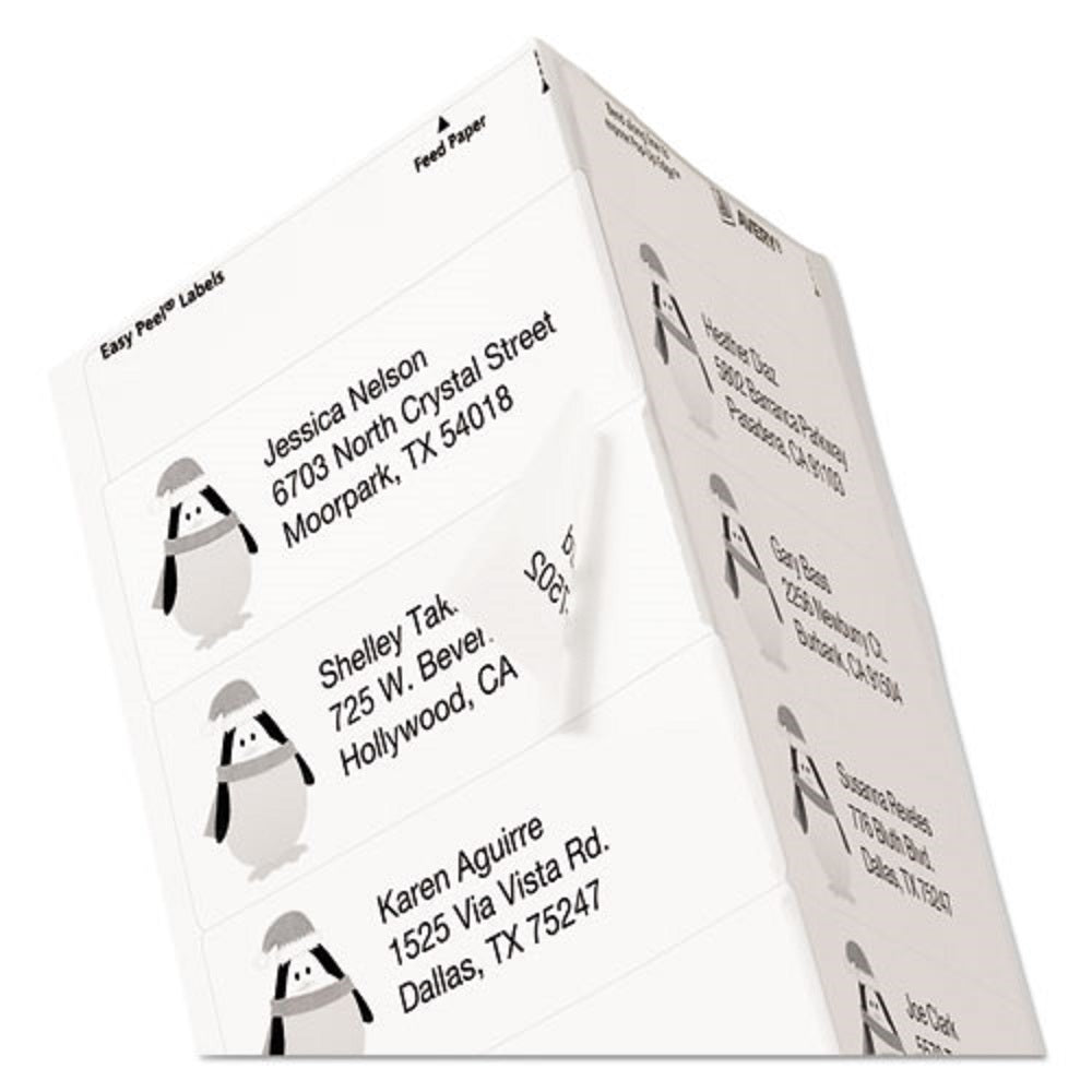 PEEL MAILING LABELS W/ SURE FEED TECHNOLOGY, LASER PRINTERS - MATTE CLEAR