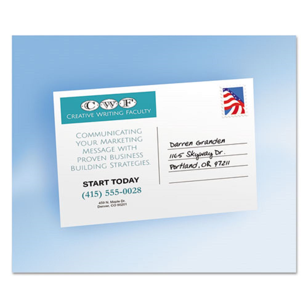 POSTCARDS FOR LASER PRINTERS 4 1/4 x 5 1/2 UNCOATED - WHITE