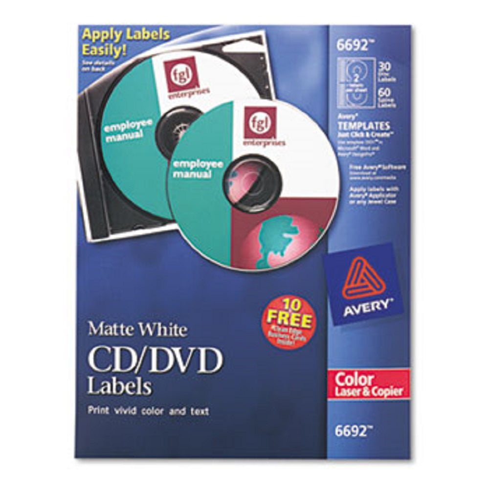 LASER CD LABELS - MATTE WHITE