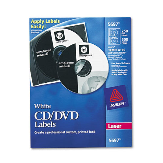 LASER CD LABELS - MATTE WHITE