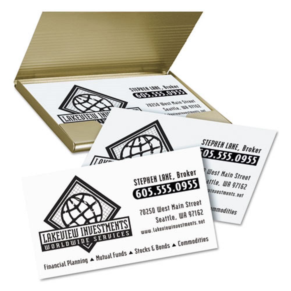 CLEAN EDGE BUSINESS CARD VALUE PACK, LASER - WHITE