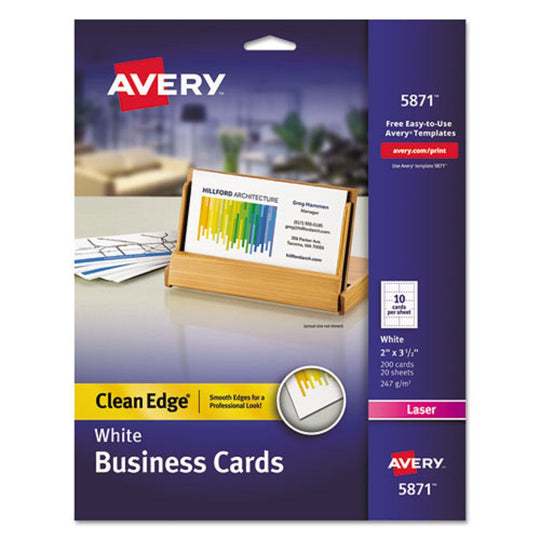 CLEAN EDGE LASER BUSINESS CARD - WHITE