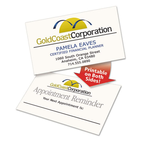 CLEAN EDGE BUSINESS CARDS, LASER - IVORY