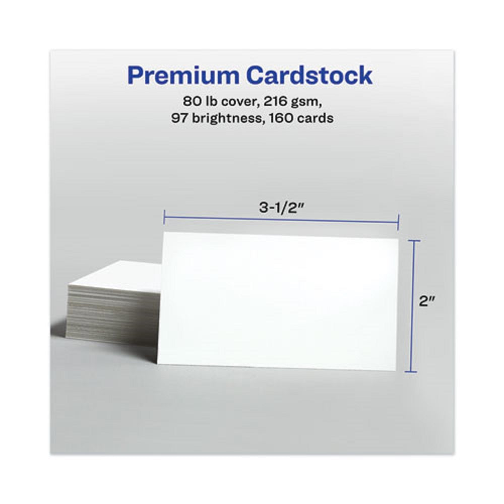 PRINT-TO-THE-EDGE MICROPERF BUSINESS CARDS W/ SURE FEED TECHNOLOGY, COLOR LASER - WHITE