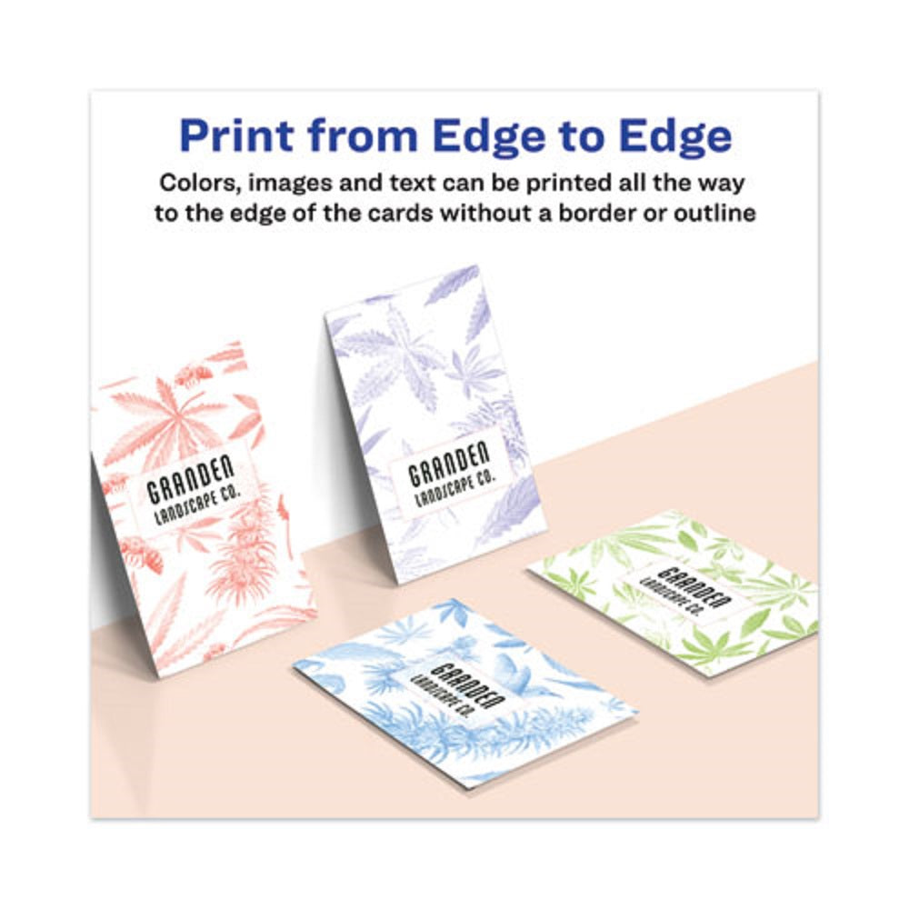 PRINT-TO-THE-EDGE MICROPERF BUSINESS CARDS W/ SURE FEED TECHNOLOGY, COLOR LASER - WHITE