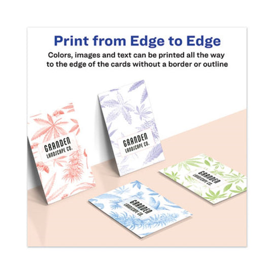 PRINT-TO-THE-EDGE MICROPERF BUSINESS CARDS W/ SURE FEED TECHNOLOGY, COLOR LASER - WHITE