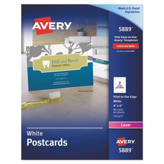 PRINTABLE POSTCARDS, LASER - UNCOATED WHITE