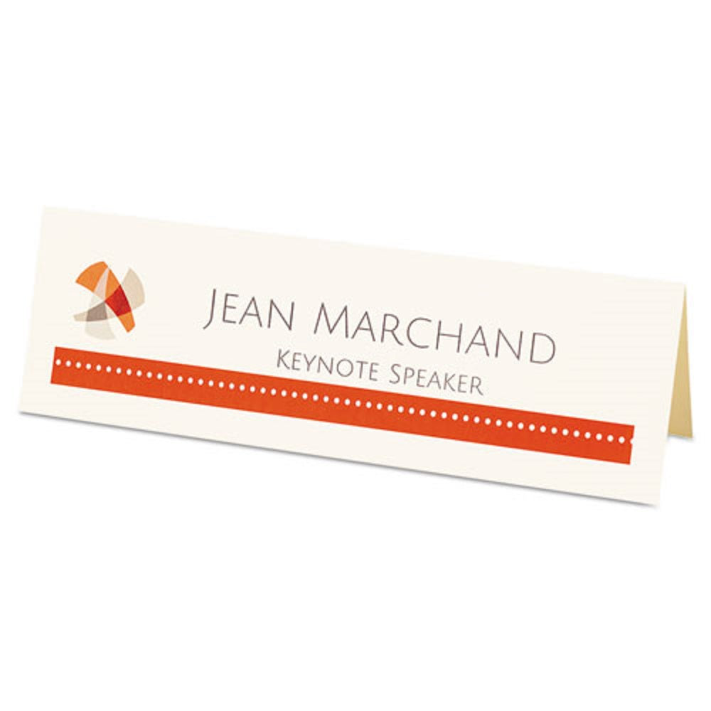 LARGE EMBOSSED TENT CARD - IVORY