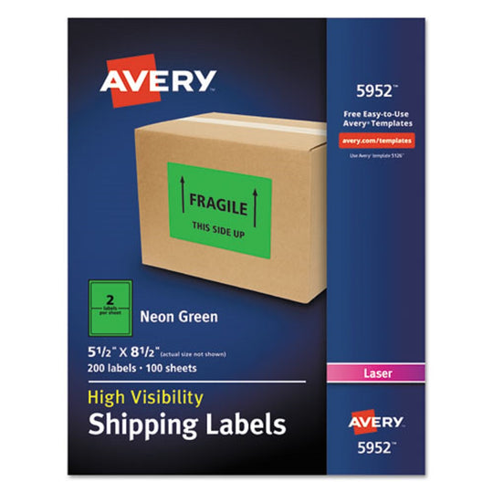 HIGH VISIBILITY PERMANENT LASER ID LABELS - NEON GREEN