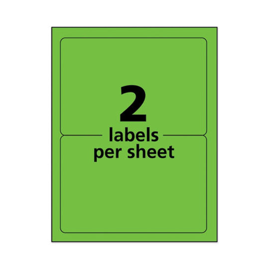 HIGH VISIBILITY PERMANENT LASER ID LABELS - NEON GREEN