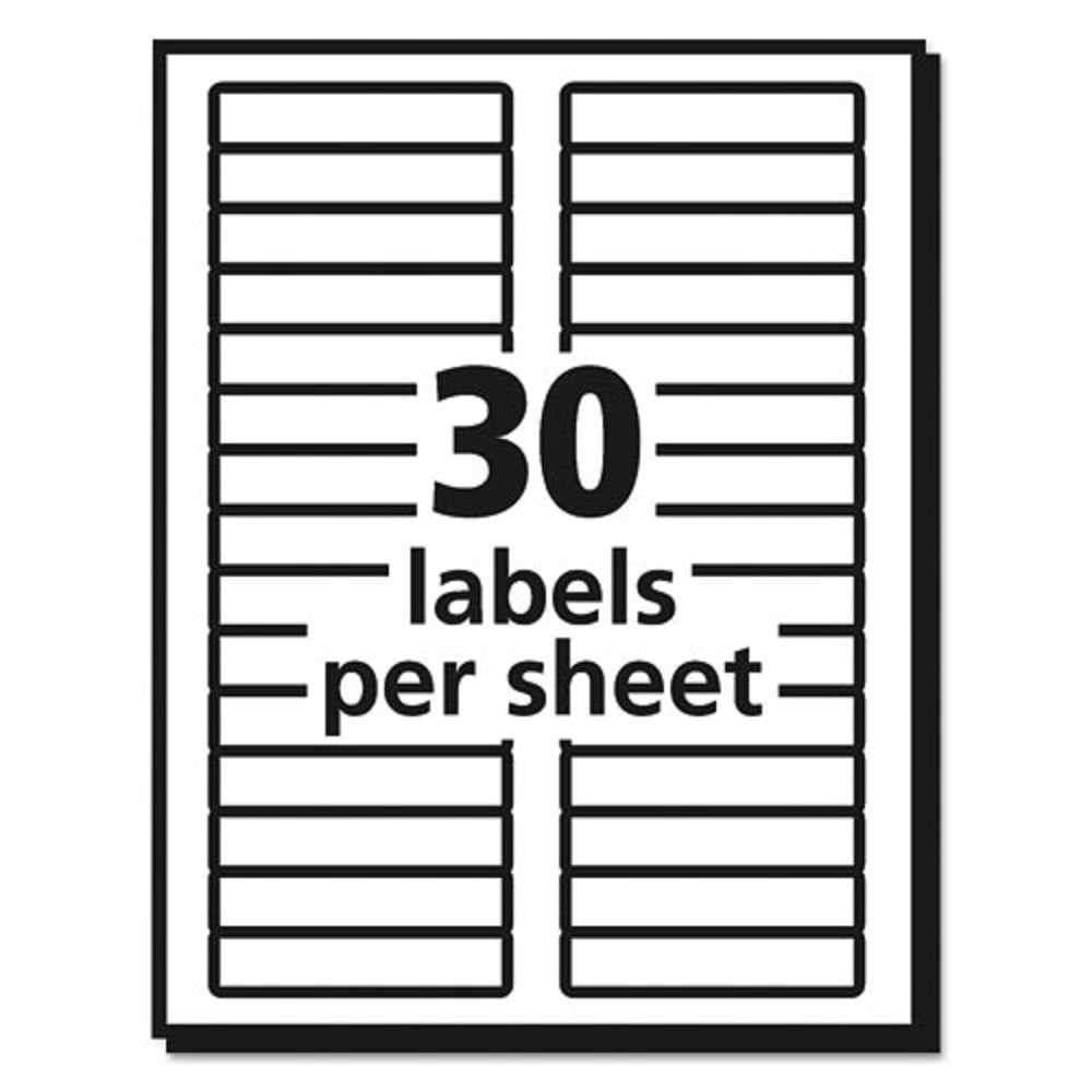 PERMANENT TRUEBLOCK FILE FOLDER LABELS W/ SHURE FEED TECHNOLOGY - WHITE