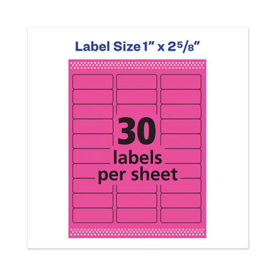 HIGH VISIBILITY PERMANENT LASER SHIPPING LABES - NEON MAGENTA