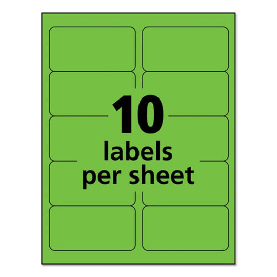 HIGH VISIBILITY PERMANENT LASER ID LABELS - NEON GREEN