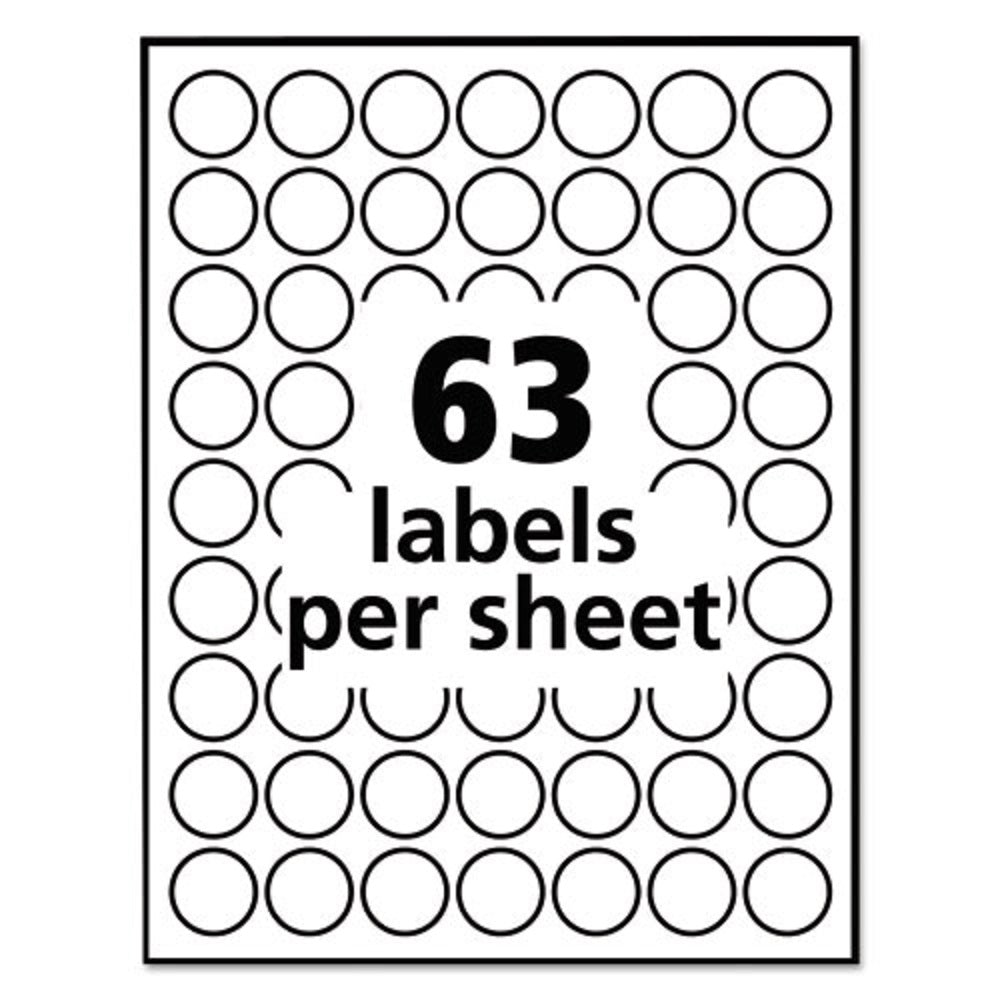 REMOVABLE  MULTI-USE LABELS  - 1" DIAMETER - WHITE