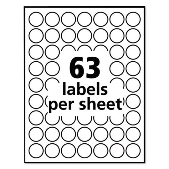 REMOVABLE  MULTI-USE LABELS  - 1" DIAMETER - WHITE