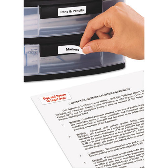 REMOVABLE MULTI-USE LABELS, INKJET/LASER PRINTERS - WHITE