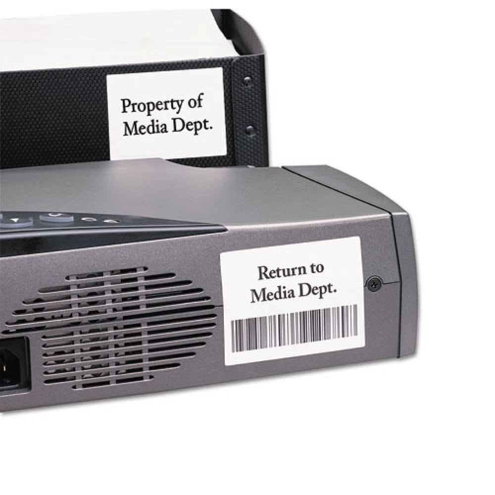 DURABLE PERMANENT ID LABELS W/ TRUE BLOCK TECHNOLOGY, LASER PRINTERS - WHITE