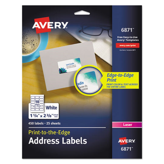 VIBRANT LASER COLOR-PRINT LABELS W/ SURE FEED - WHITE