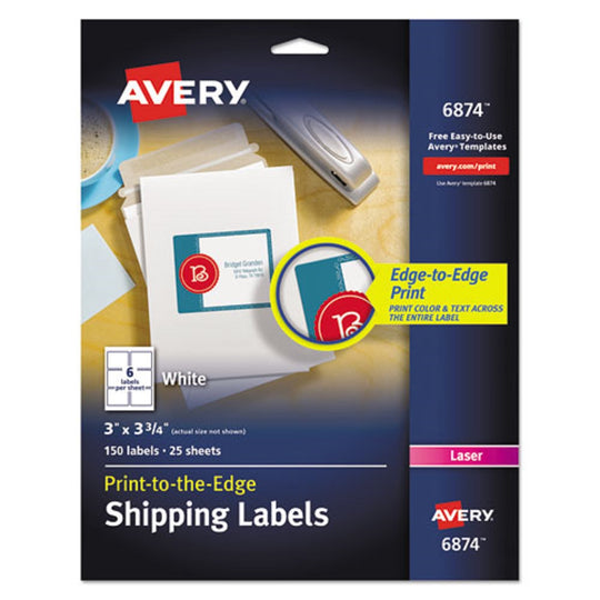 VIBRANT LASER COLOR-PRINT LABELS W/ SURE FEED - WHITE