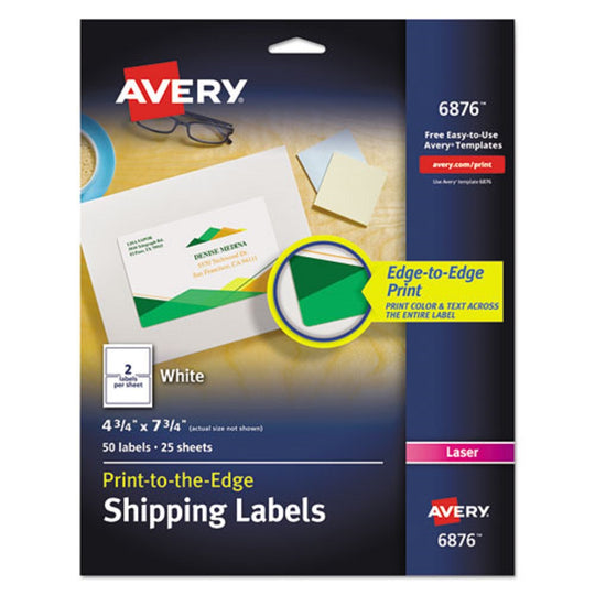 VIBRANT LASER COLOR PRINT LABELS W/ SURE FEED - WHITE