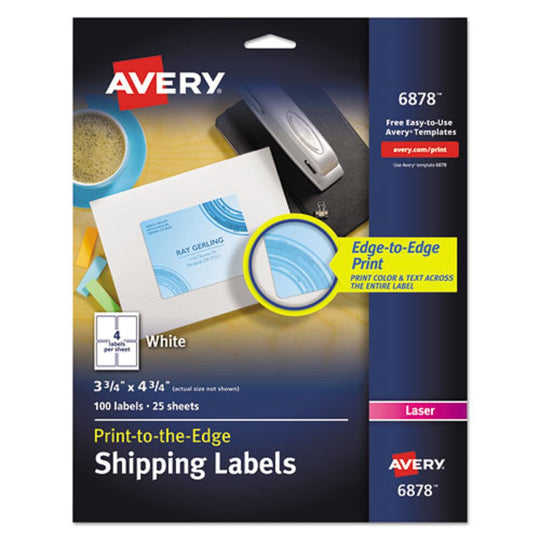 VIBRANT LASER COLOR-PRINT LABELS W/ SURE FEED - WHITE